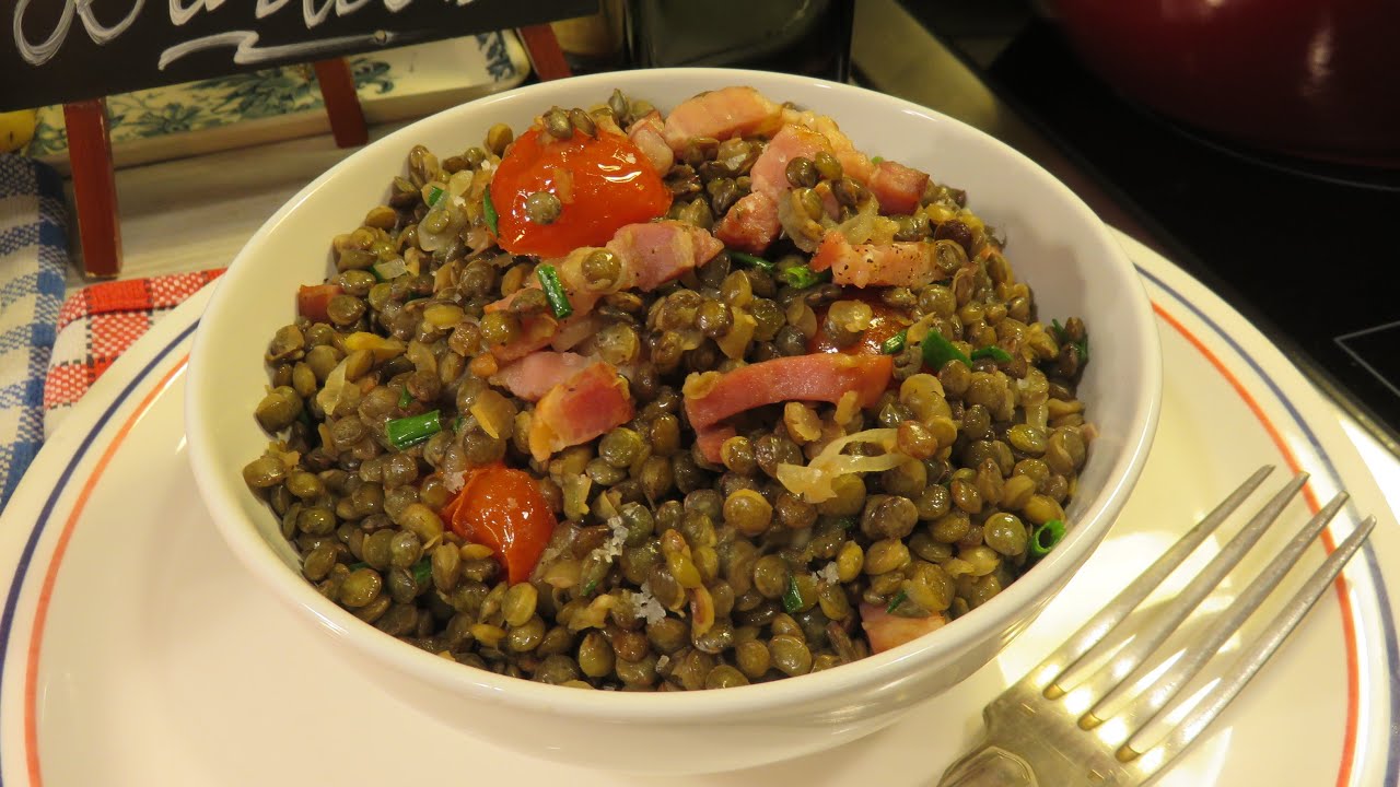 Mes LENTILLES VERTES AUX PETITS LARDONS un bon plat de bistro Mère Mitraille sur Gourmandises TV
