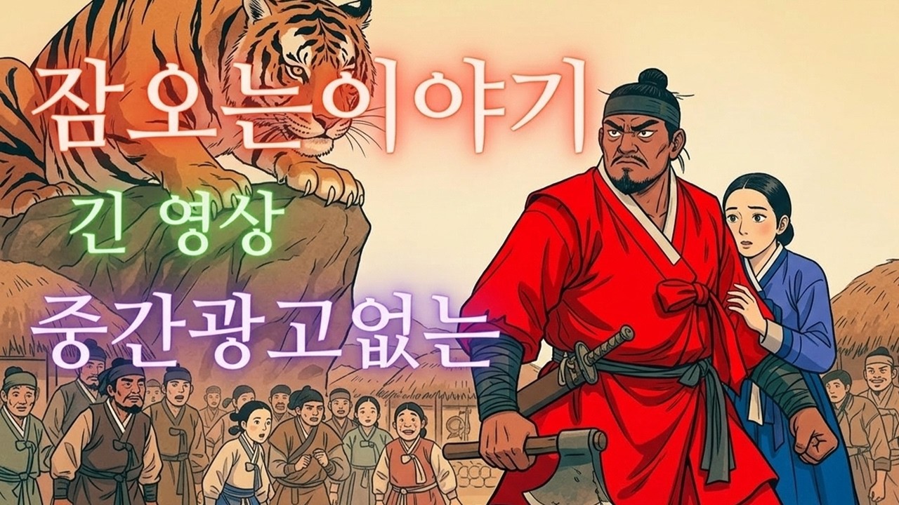 수면영상 🌙 한국 전래동화 모음 무당 딸을 보쌈한 호랑이 사냥꾼의 반전부터 천하 명당까지 잠오는이야기 중간광고없는