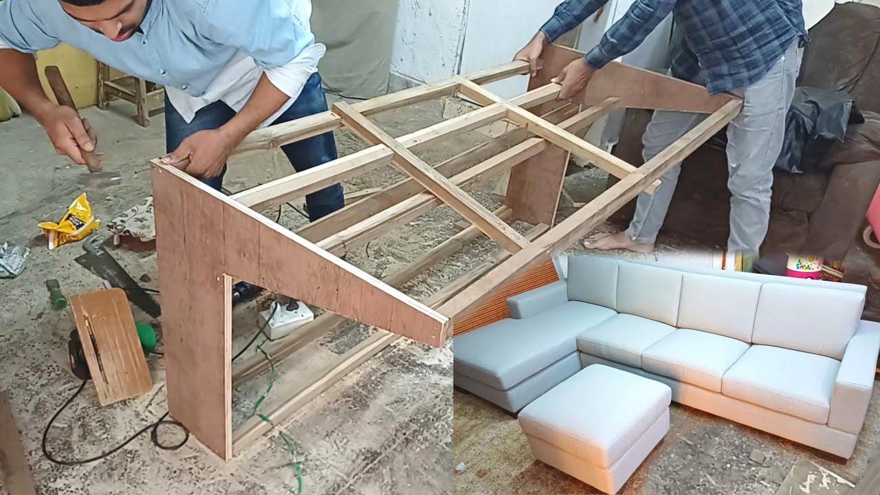 How To Make Sofa Frame Step By Step||How To Build  Sofa Wood Structure||  Latest 2024 Fabric Sofa