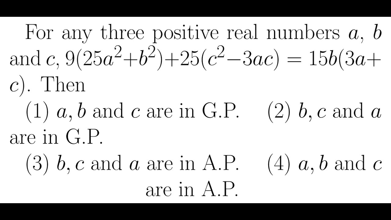 IIT JEE PYQs, Sequences and Series SS7.1