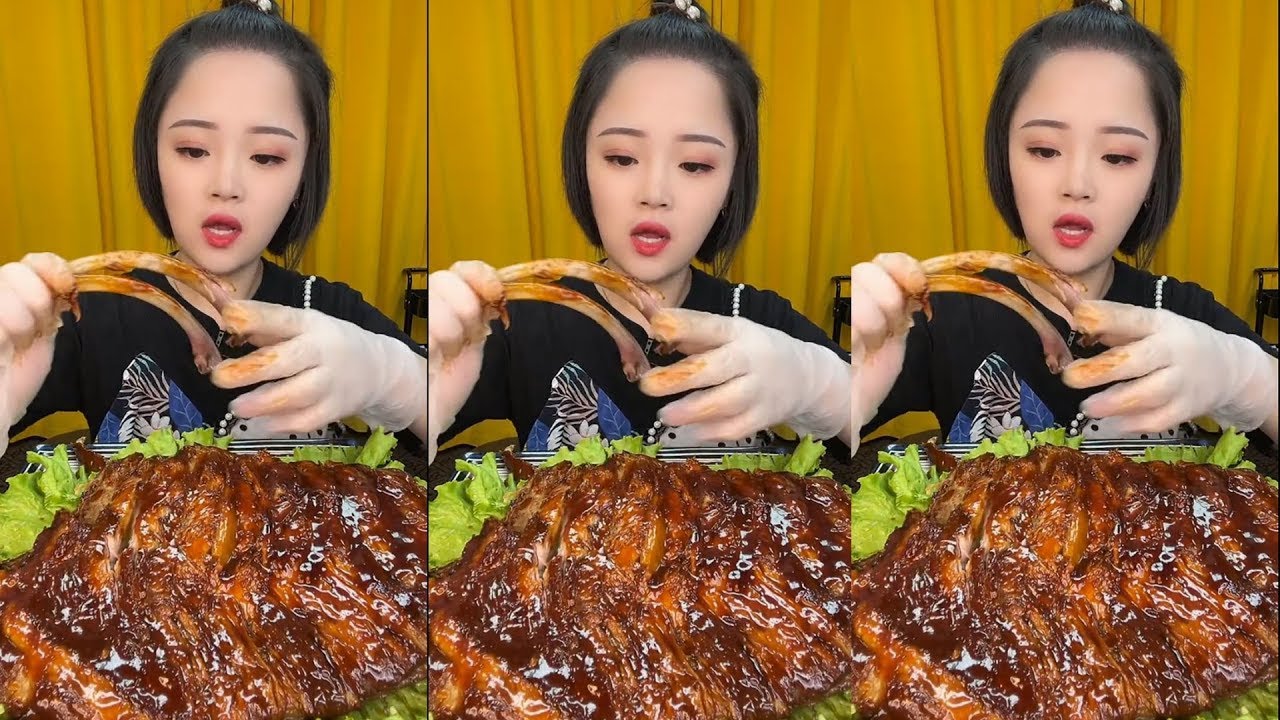 Xiao Yu Mukbang Eating   ASMR Eating Show   Eating Sounds   Pork Recipe