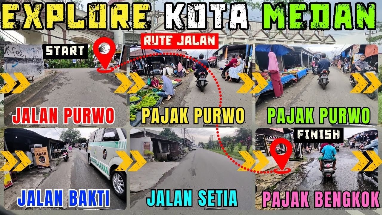 Vlog Jalanan Medan Pagi Hari | Rute Jalan Purwo ke Pasar Bengkok Marindal