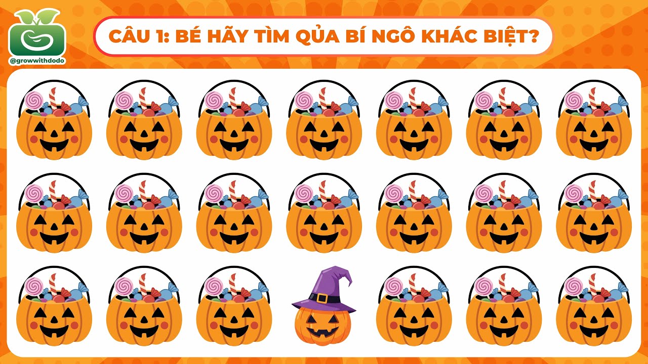 BÉ THỬ TÀI TINH MẮT - TÌM HÌNH ẢNH HALLOWEEN KHÁC BIỆT | Find the ODD One Out - Halloween Edition! 🎃