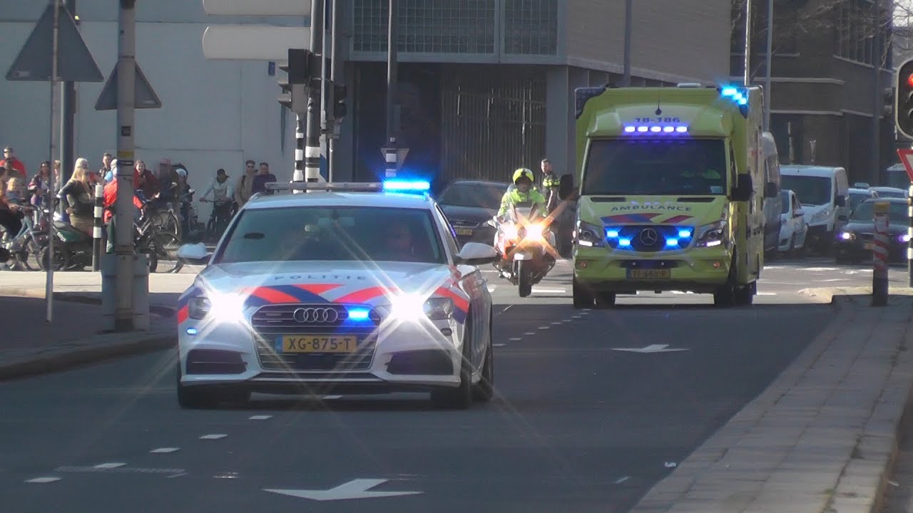 POLITIE AUDI A6! Spoedtransport Politie begeleidt Ambulance naar het Ziekenhuis! #922