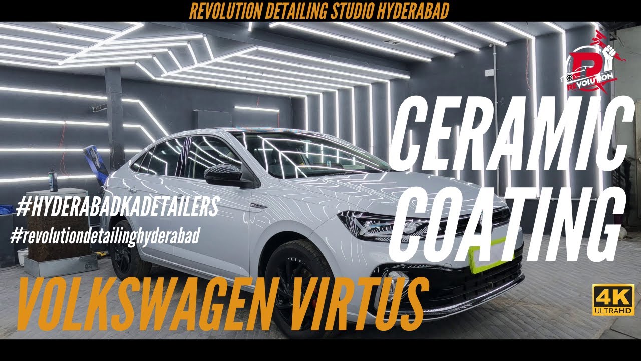 CERAMIC COATING ON VOLKSWAGEN VIRTUS | REVOLUTION DETAILING STUDIO HYDERABAD |