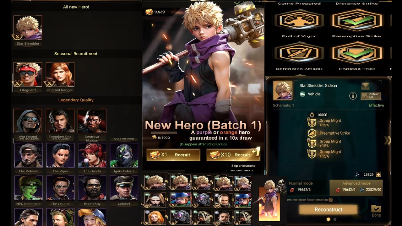 Star Shredder:Gideon  Hopenesslab ability and setting Formation .