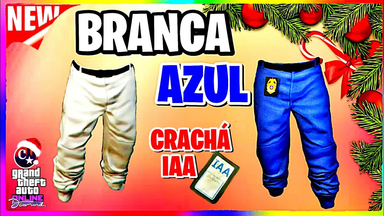 **NOVO** JOGGERS WHITE & BLUE - MAIS CRACHÁ IAA - GTA5 ONLINE - PS4/XBOX1/VERSÃO 1.48