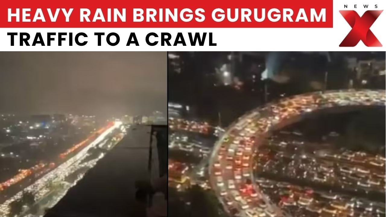 Gurugram Rain: Heavy Downpour Triggers Waterlogging Across Key City Roads