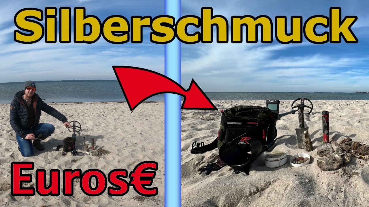 Sondeln an den Stränden von Fehmarn#Schatzsuche mit dem Metalldetektor bringt Silberschmuck.