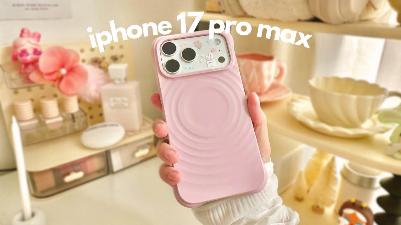 iPhone 17 Pro Max Silver *aesthetic* unboxing | cute iOS 26 customization + accessories haul ⁺˖