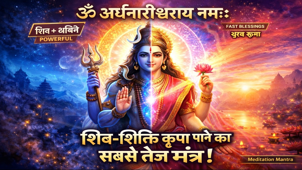 ॐ अर्धनारीश्वराय नमः 🌺 शिव–शक्ति योग ध्यान संगीत | 7 मिनट में Inner Energy जागृत ✨