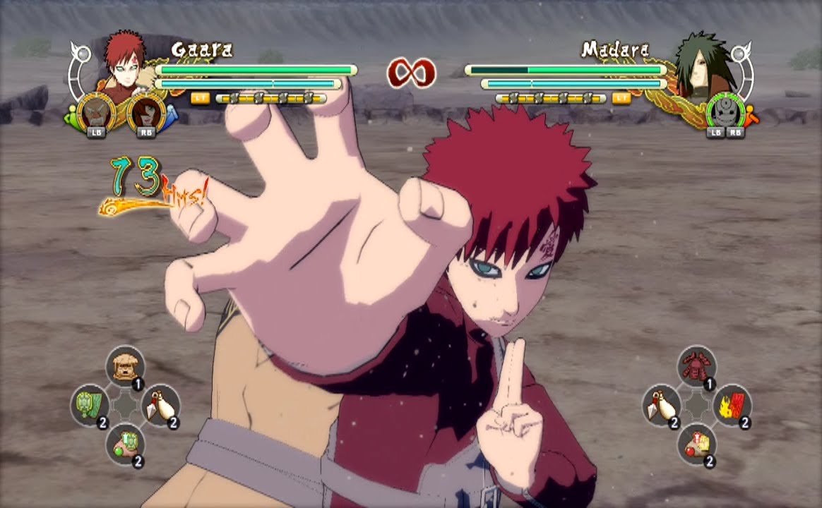 Naruto Ultimate Ninja Storm 3 Kazekage Gaara Complete Moveset with Command List