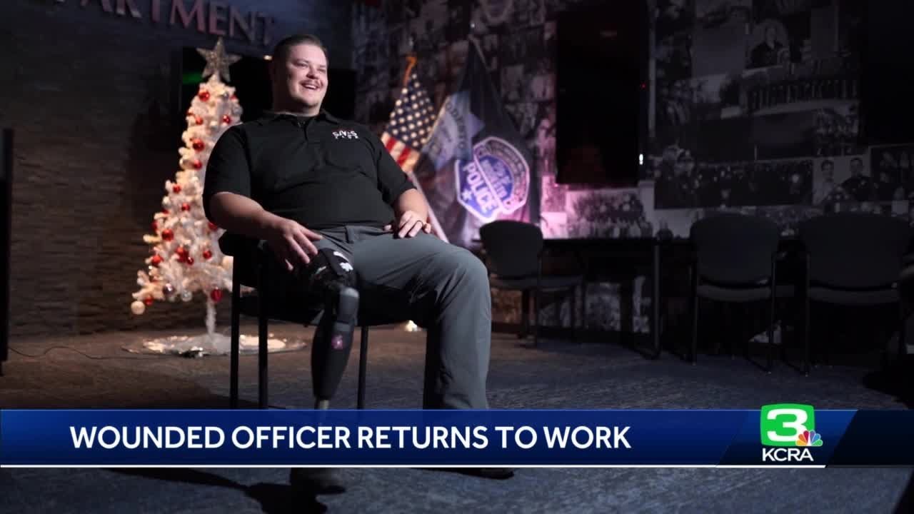 Modesto police officer nearly killed in 2021 shooting returns to job