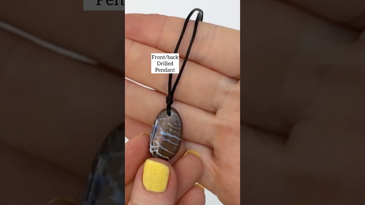 How to tie a necklace - front/back drilled pendant! Simple necklace knot #handmade #necklace