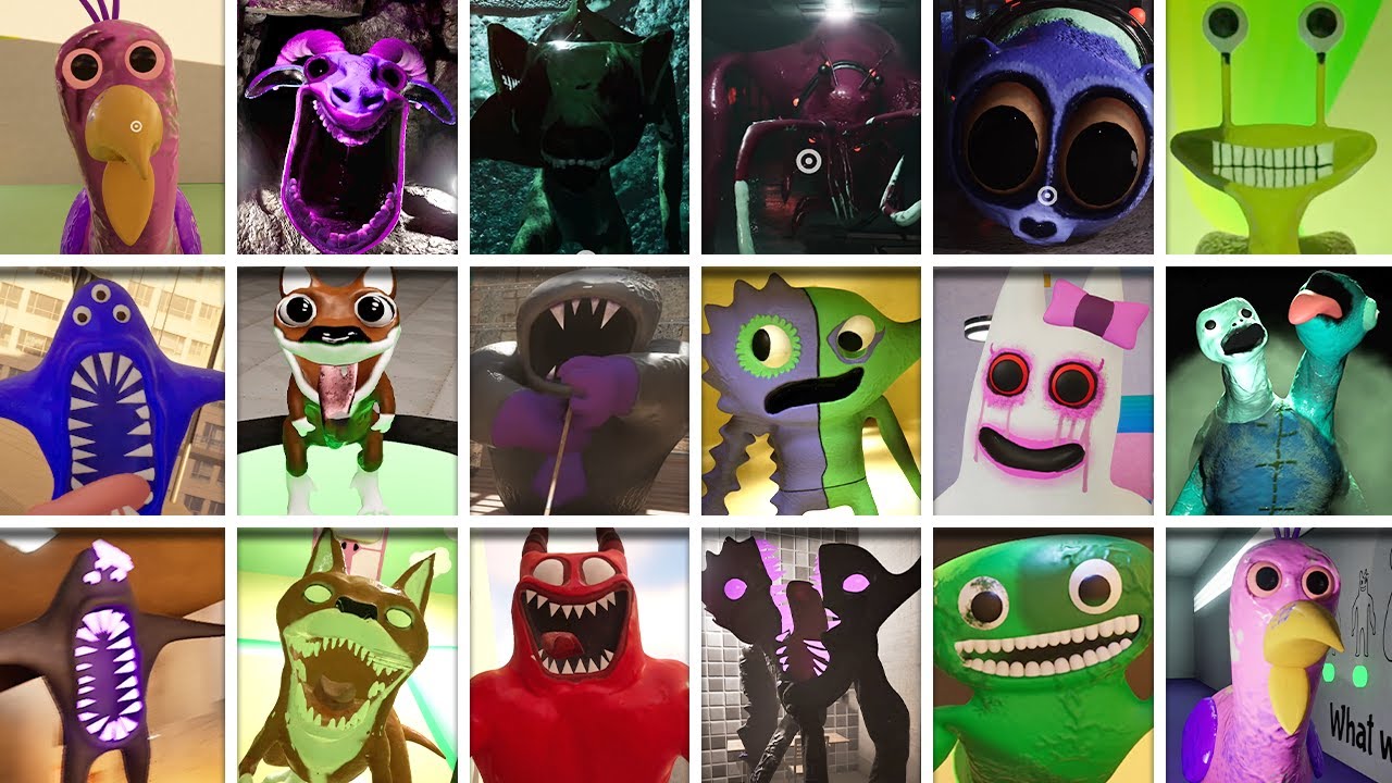 Garten of Banban 0,1,2,3,4,6,7,8 - All JUMPSCARES From Every Game