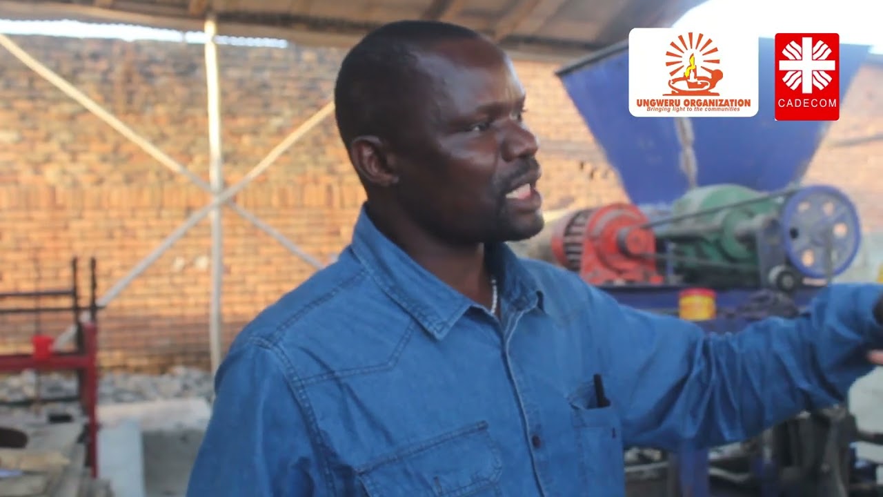 Ungweru Organisation and CADECOM are turning plastic waste into cement bricks