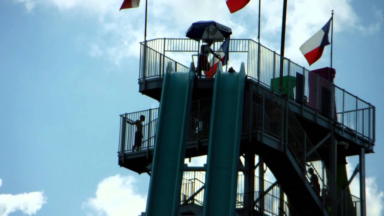 Ryan Kubosh rides Texas Free Fall at Splashtown