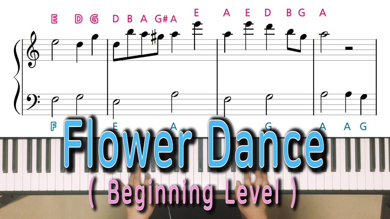 Flower Dance (Beginning Level) Easy Piano Tutorial, Piano cover