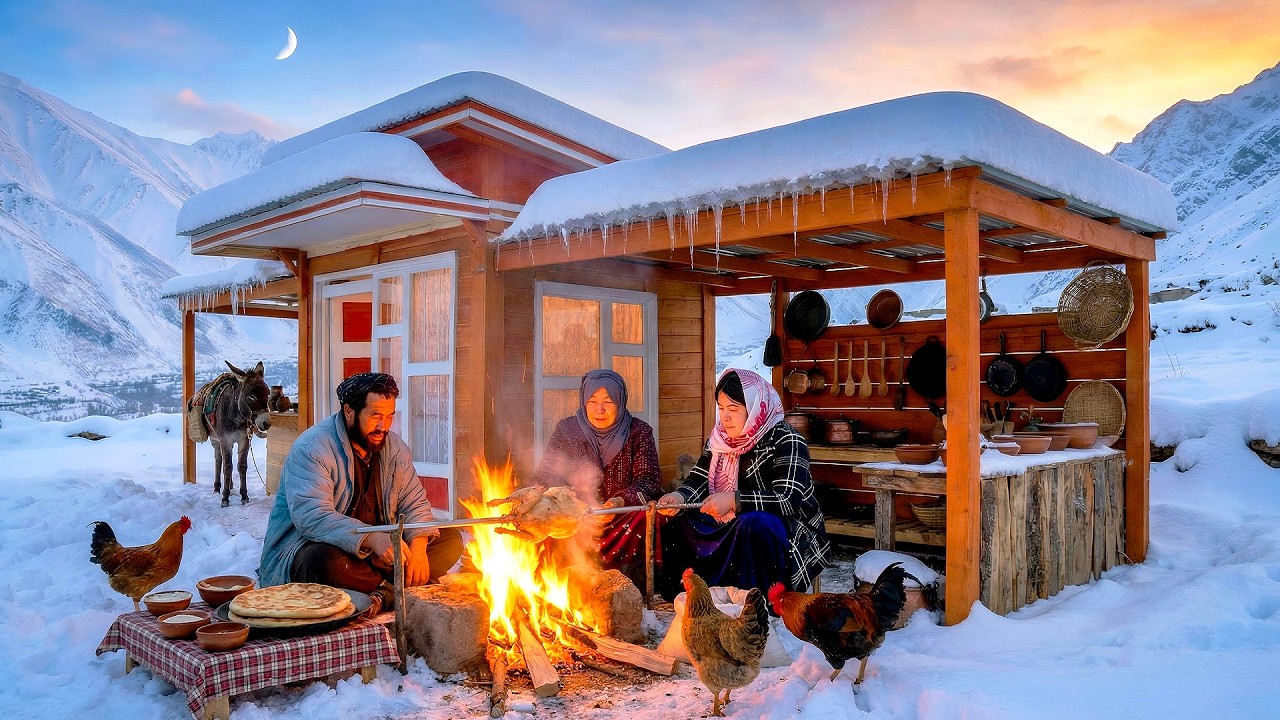Surviving Harsh Winter in an Afghan Village ❄| Real Village Life & Family Cooking 