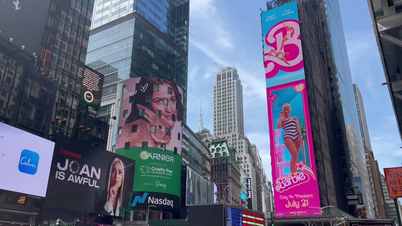 Barbie Movie Ad in Times Square (June, 2023)