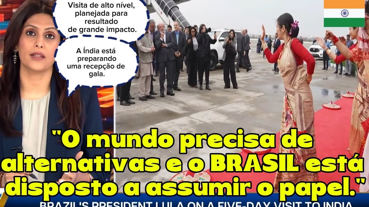 Brasil chega à Índia com a MAIOR comitiva da história — imprensa indiana destaca impacto global🇧🇷🇮🇳