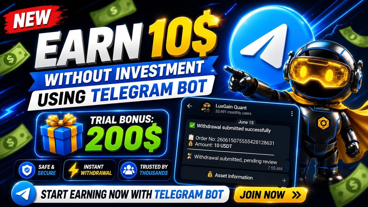 🔥 Best Telegram Earning Bot 2026 | Earn 10 USDT Free Without Investment 💰