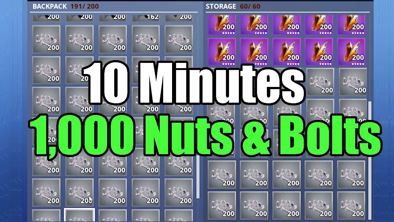 Fastest way farm Nuts and Bolts Fortnite Save the World STW PvE