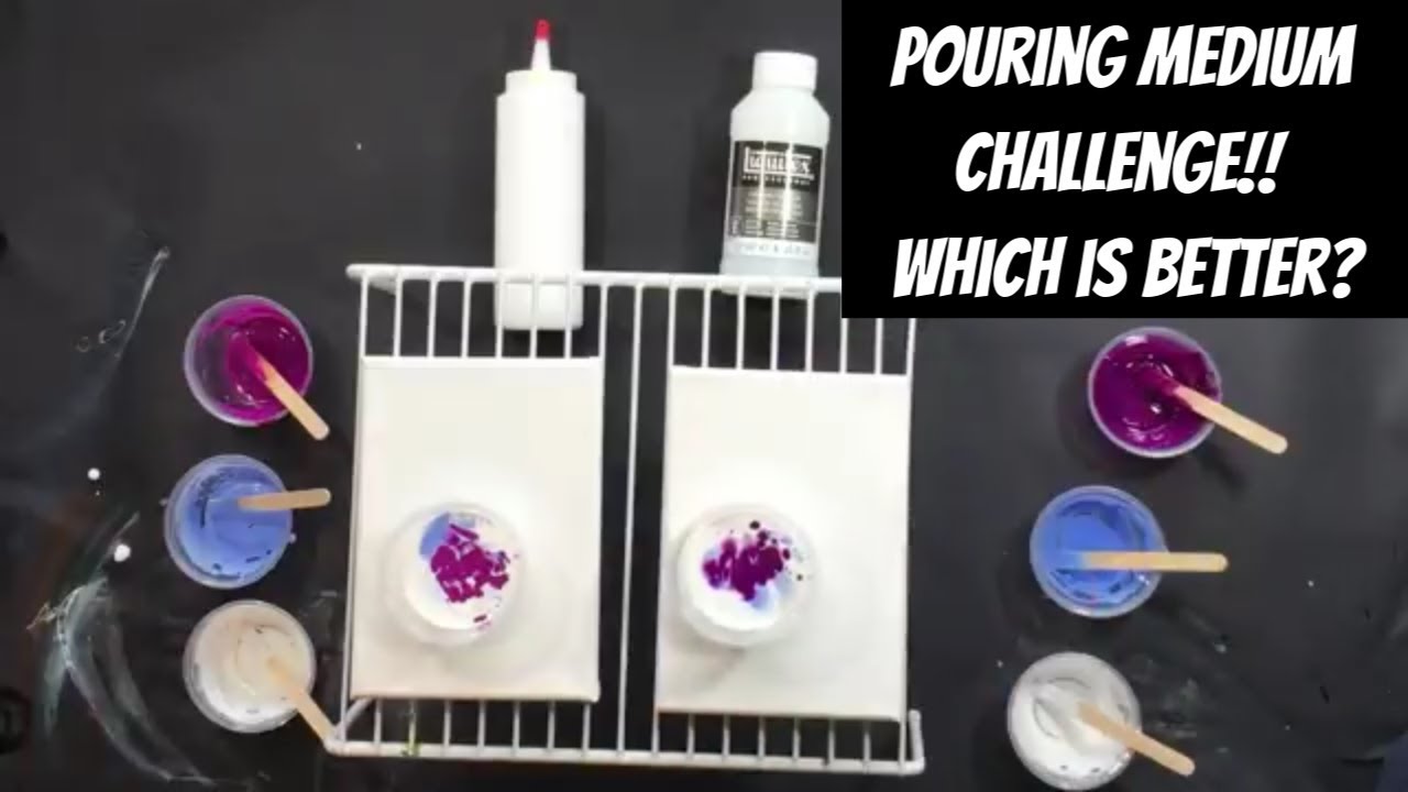 POURING MEDIUM CHALLENGE!! Homemade pouring medium v.professional pouring medium-WATCH UNTIL THE END