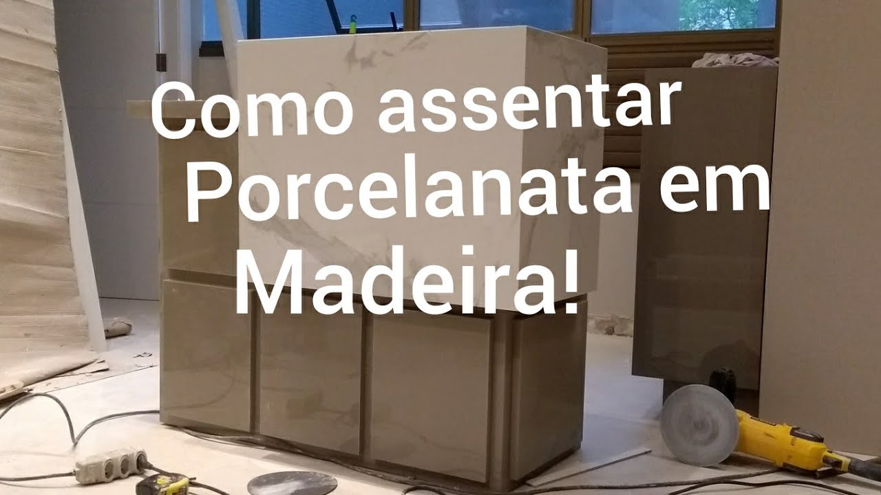 como assentar porcelanato em madeira MDF  com cortes de meia esquadria !