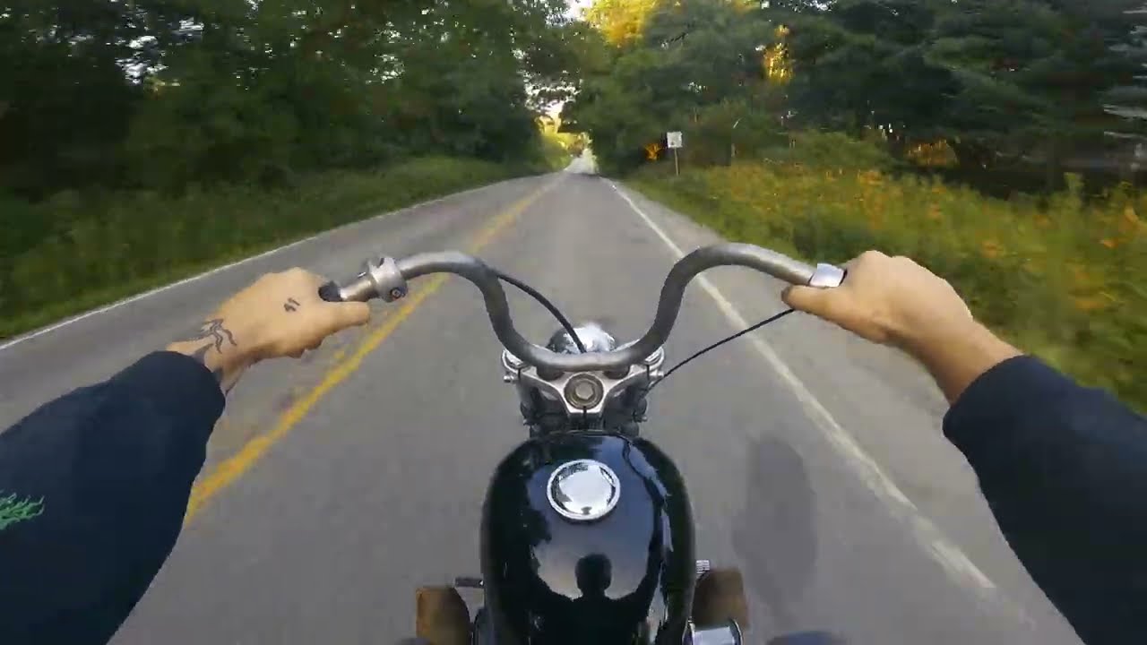 Harley-Davidson Sportster 1200 Chopper Ride Along | Engine Sound