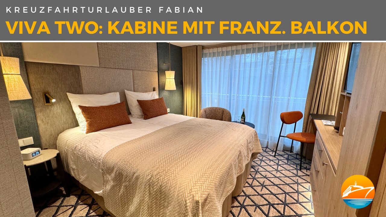 So wohnt ihr auf der VIVA TWO: Außenkabnine mit französischem Balkon im Rundgang - VIVA Cruises
