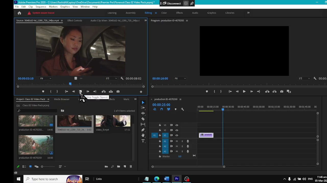 Class 02 Adobe Premier Adding video Packages