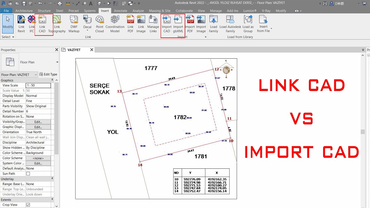 Revit'e AutoCad Dosyası Aktarma ( Lınk Cad vs Import Cad) DERS_03