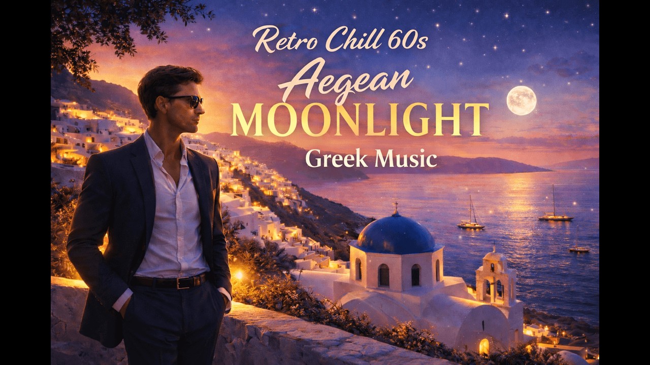 Retro Chill 60s – Aegean Moonlight 🌙 | Slow Greek Instrumental (1960s Cinematic Romance)