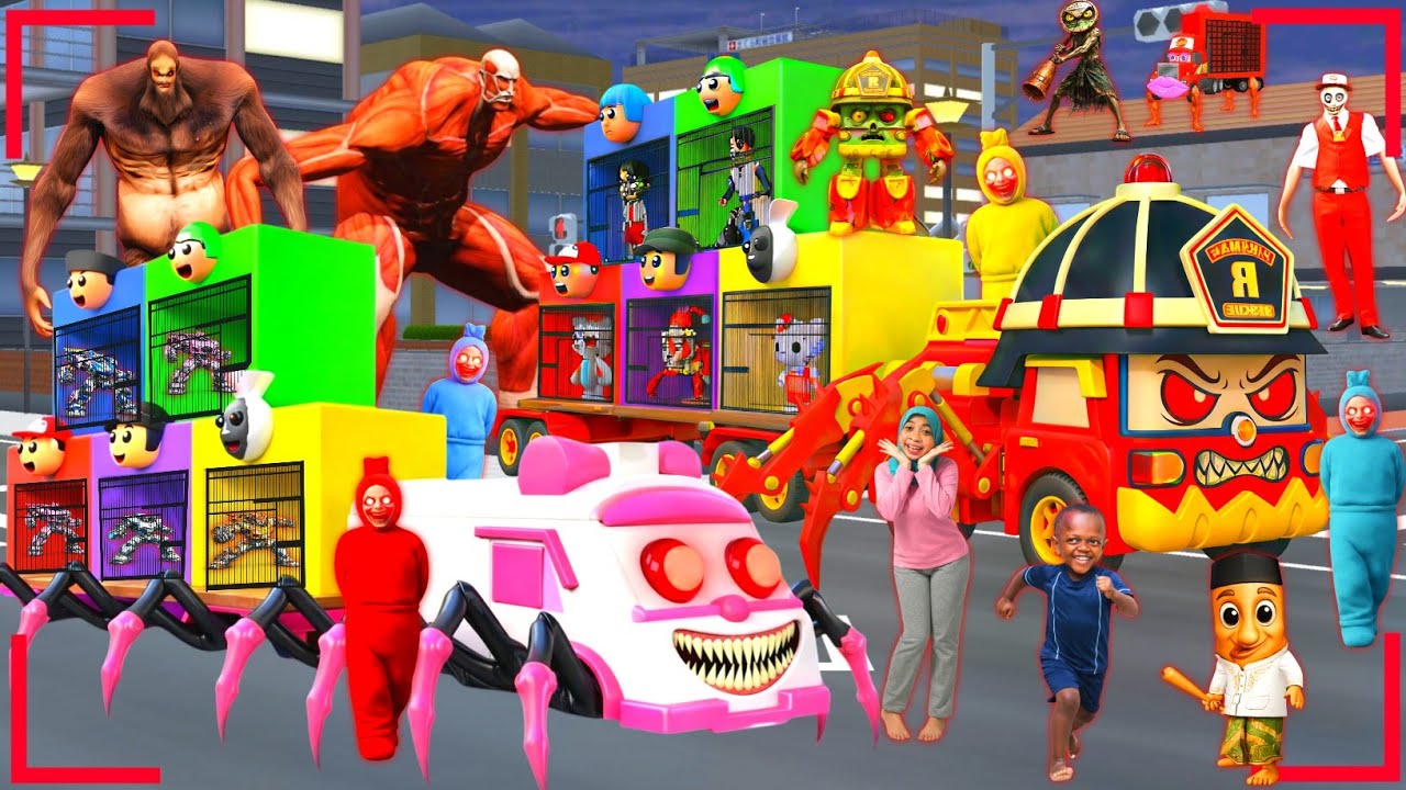 Yuta Mio Panik Buat Mobil Penjara Warna Warni Dari Pasukan Anomali Robot Roy, Amber Di Kota Sakura 😱