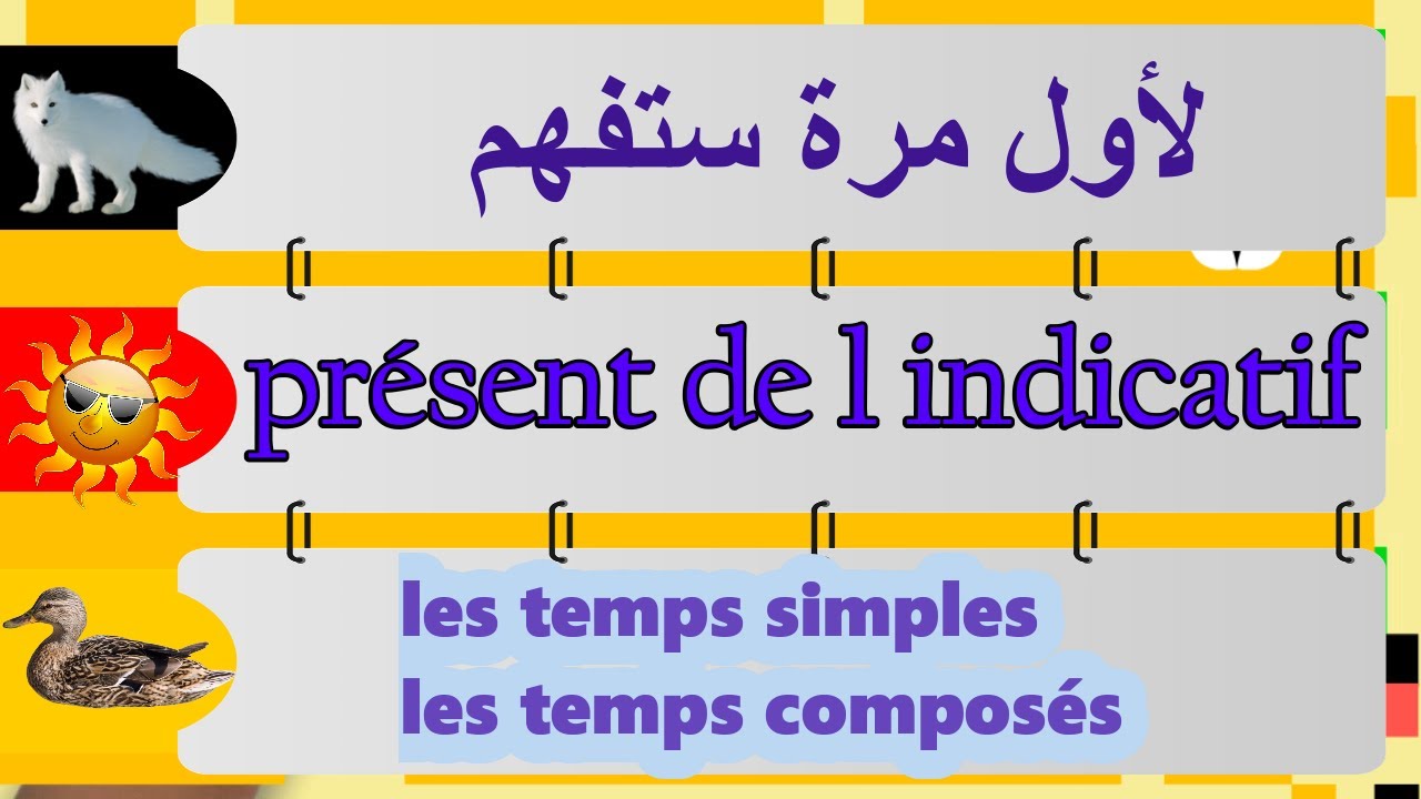 - شرح  جد مبسط باللغة العربية    GONJUGAISON AU PRESENT DE L'INDICATIF