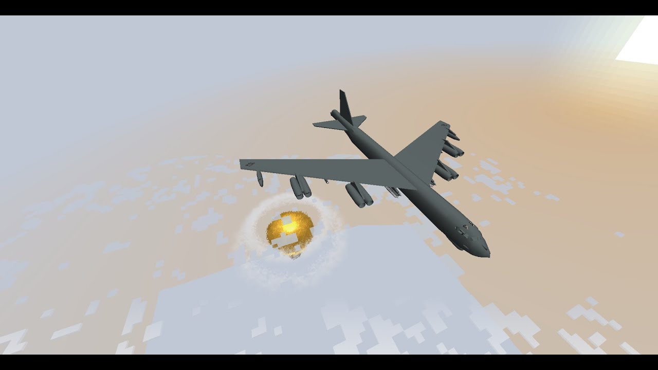 B-52 Nuclear Test Flight with McHeli Overdrive & HBM's Nuclear Tech Mod in Minecraft