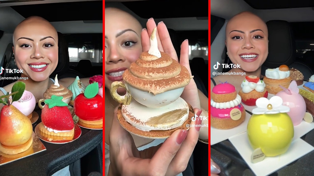 FUNNY JANE MUKBANGS TIKTOK - Janemukbangs Trying the Most Beautiful Desserts in LA