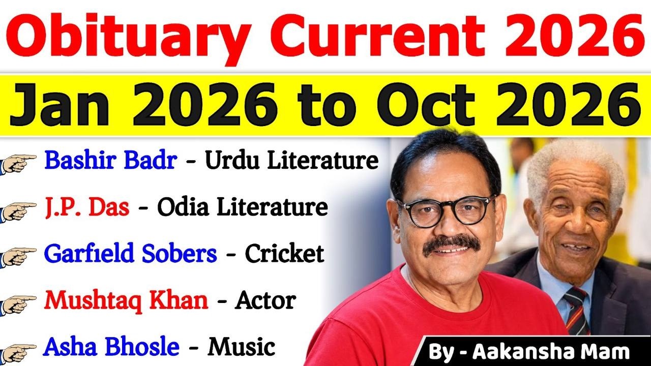 🕊️ Obituary 2026 MCQs 🔥 | Jan&ndash;Oct 2026 | Important Deaths & Personalities | Current Affairs 2026