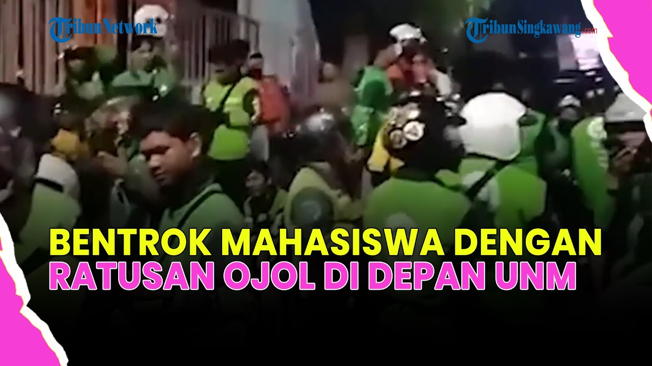 🔴DEMO MAHASISWA UNM RICUH! DRIVER OJOL DAN MAHASISWA BENTROK DI JALAN PETTARANI