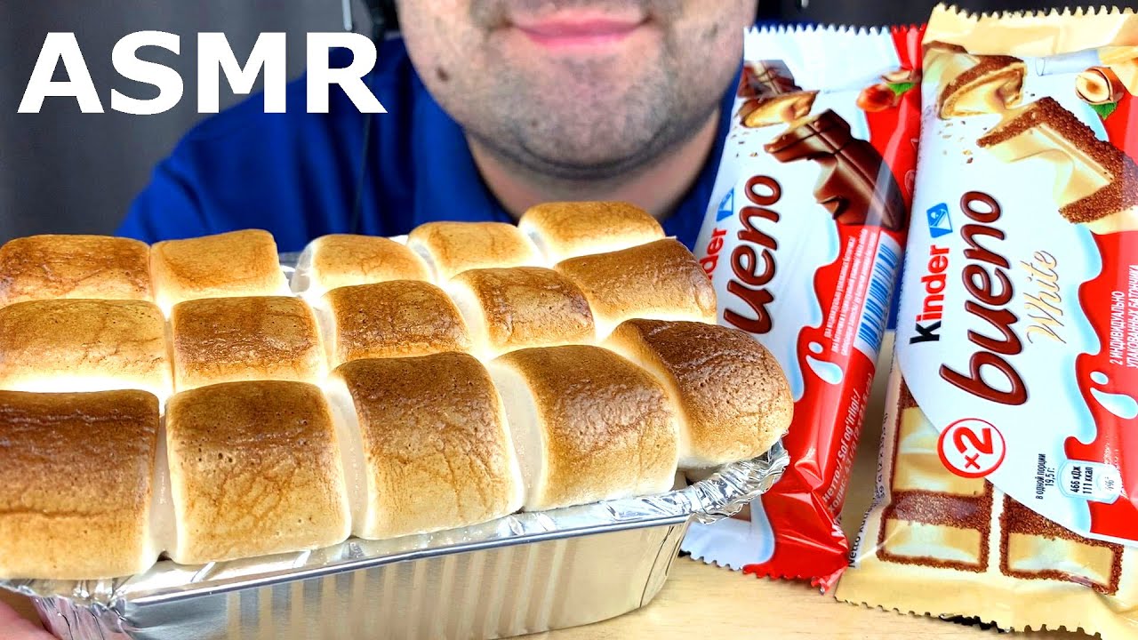 ASMR S'MORES DIP & KINDER CHOCOLATE BUENO MUKBANG (EATING SOUNDS) EATING SHOW