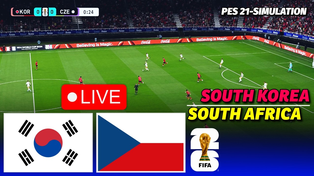 🔴South Korea vs Czech Republic | FIFA World Cup 2026 | Full Match | PES 21 Football Simulation