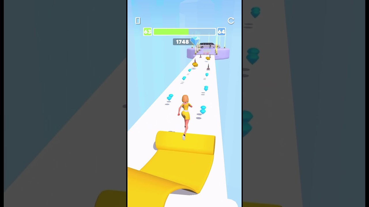 Fabric Roll! 🌀🩵 (Level 63) #runninggames #gaming #shorts