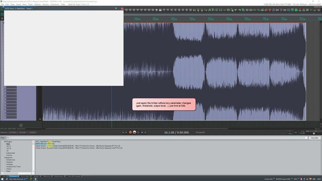 Maximizing track to desired LUFS value in Reaper (Easiest way)