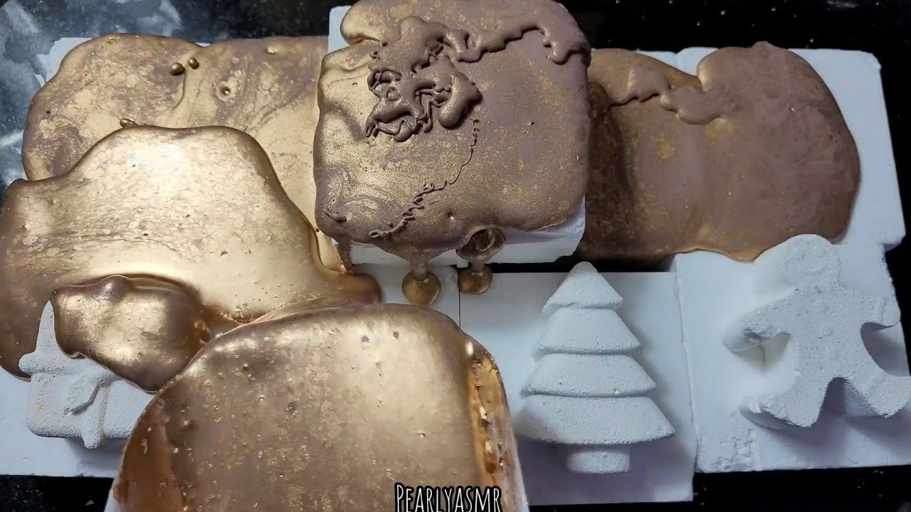 GOLDEN BROWN CORNSTARCH PASTE + CAP GYM CHALK CRUMBLE-ASMR