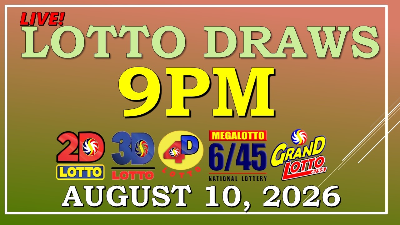 LOTTO RESULT 9PM DRAW ,  AUGUST 10, 2026@LottoResultTV15K