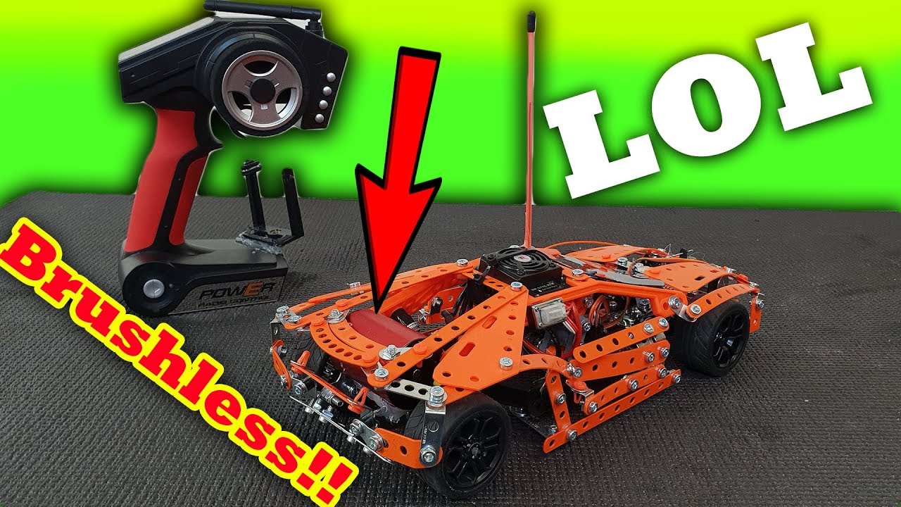 Homemade RC Meccano Lamborghini Aventador - Silly FAST!!! Needs Insurance!!
