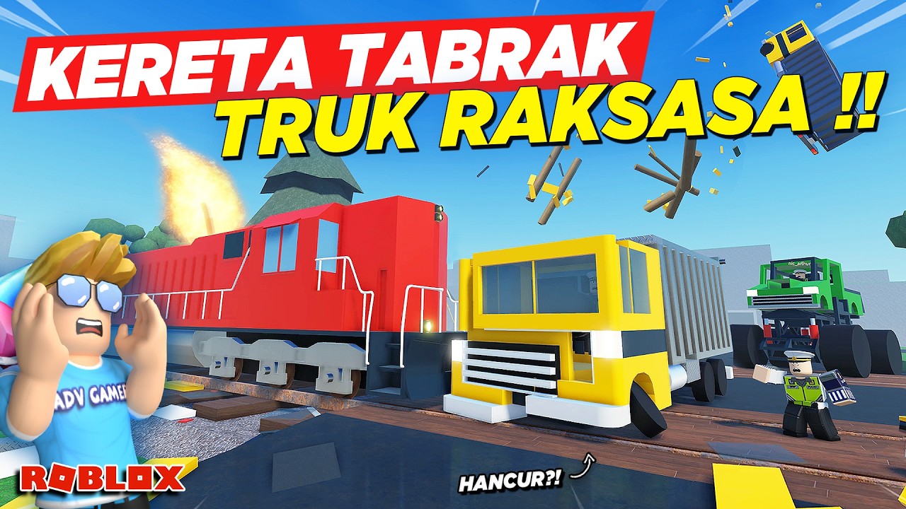 TRAGEDI TRUK PASIR RAKSASA DITABRAK KERETA API TERPANJANG SAMPAI HANCUR !! ROLEPLAY KAI - Roblox