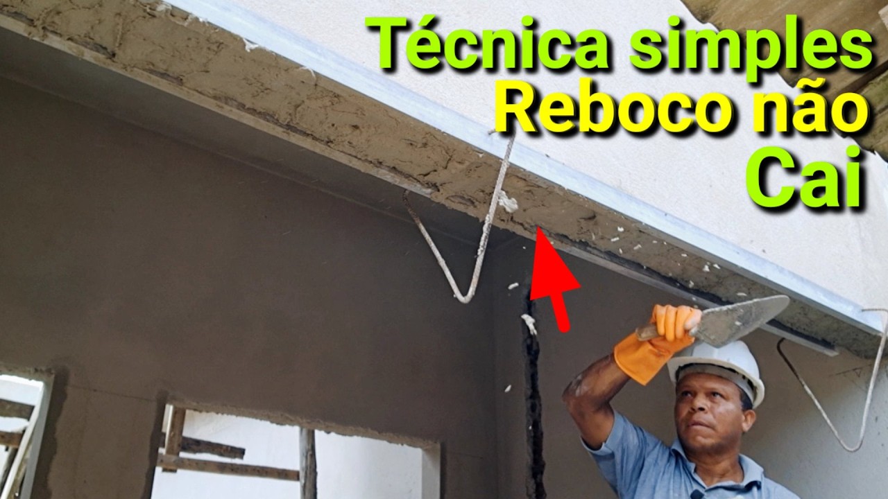 Técnica simples Prender a régua Fazer o reboco de uma Viga grande