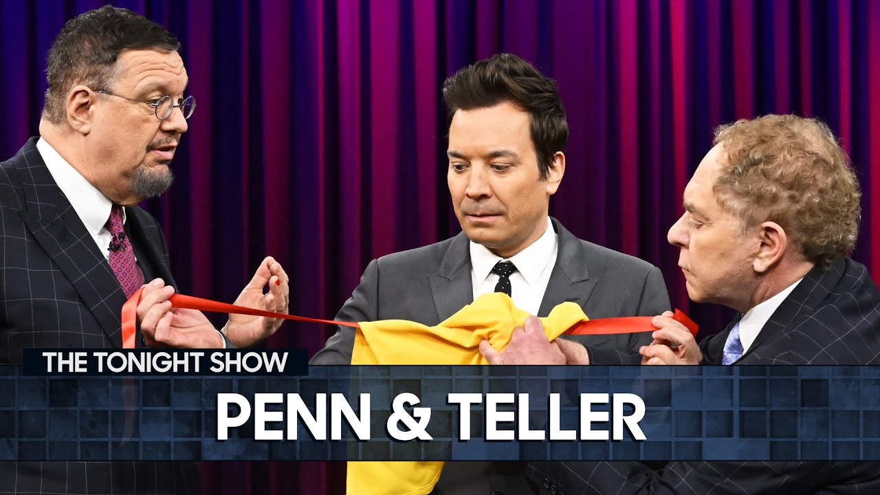 Penn & Teller Add Their Own Twist to a Classic Donut and Ribbon Trick | The Tonight Show